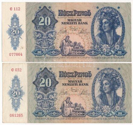 1941. 20P (2x) T:III kis folt Adamo P12