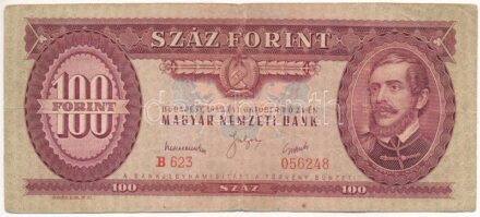 1949. 100Ft 'B623 056248' T:III- folt, kis szakadás Adamo F28