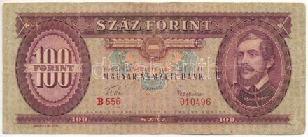1957. 100Ft 'B556 010496' T:III- folt Adamo F29
