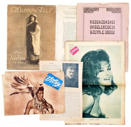 1904-1964 5 db vegyes újság és kiadvány (Musik für Alle, Közgazdasági és Közlekedési Szemle, stb.), vegyes állapotban