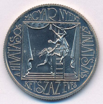 1990. 100Ft Cu-Ni '200 éves a hivatásos magyar nyelvű színjátszás' T:BU kis patina Adamo EM118