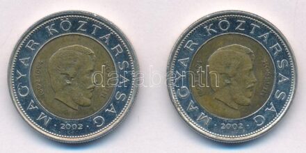 2002. 100Ft bicolor 'Kossuth' (2x) T:2 patina, kis karc Adamo FOEM1
