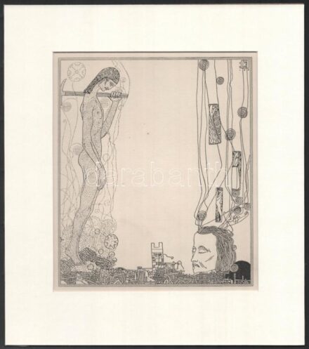 Kozma Lajos (1884-1948): Munka. Cinkográfia, papír, jelzett a cinkográfián, paszpartuban, 19,5×16,5 cm