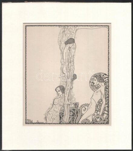Kozma Lajos (1884-1948): Átalakulás. Cinkográfia, papír, jelzett a cinkográfián, paszpartuban, 19,5×16,5 cm