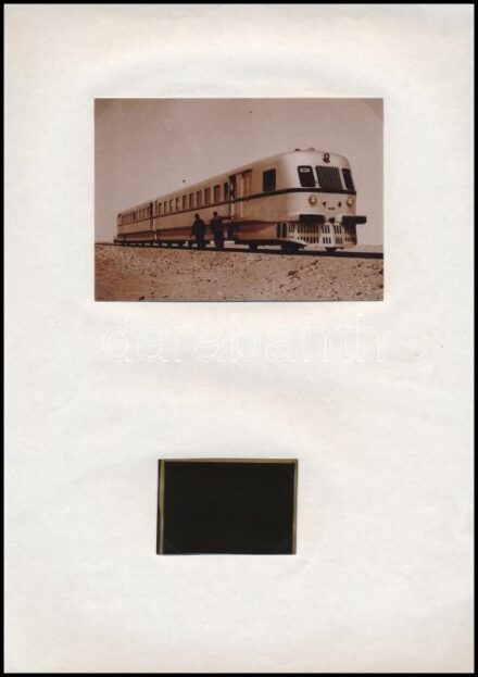 Ganz-Jendrassik dízelmotoros vonat, fotó + negatív, 12,5x9 cm és 6x4 cm