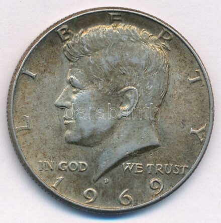 Amerikai Egyesült Államok 1969D 1/2$ Ag 'Kennedy' T:2 patina USA 1969D 1/2 Dollar Ag 'Kennedy' C:XF patina Krause KM#202a