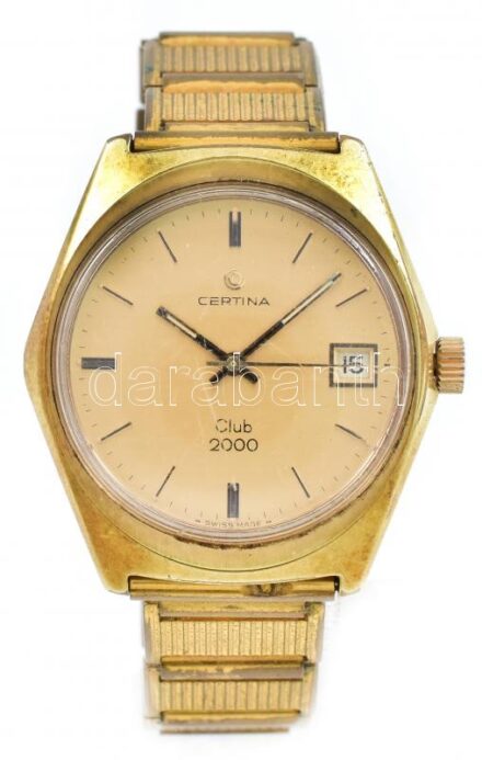 CERTINA Club 2000 mechanikus szerkezet, arany színű, fém csattal, működik, kopott, működik d:34mm