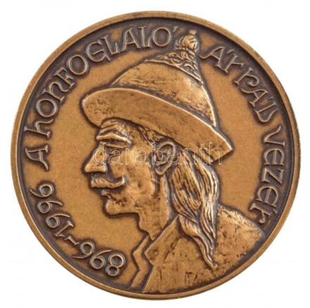 Tóth Sándor (1933-) 1996. 'A hét vezér sorozat - 896-1996. A honfoglaló Árpád Vezér' kétoldalas Br emlékérem (42.5mm) T:1- Adamo NH19