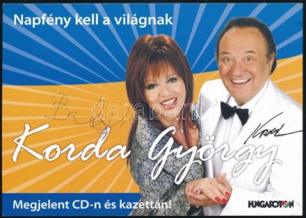 Korda György és Balázs Klári aláírása az őket ábrázoló képen