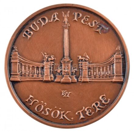 Kiss György (1943-) 1991. 'Magyar Urológusok Társasága 8. Kongresszusa / Budapest - Hősök tere' kétoldalas bronz emlékérem (42,5mm) T:1