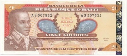 Haiti 2001. 20G 'Az 1801-es Alkotmány bicentenáriuma' emlékkiadás T:I,I- Haiti 2001. 20 Gourdes 'Bicentennial Anniversary of Constitution of 1801' commemorative issue C:UNC,AU Krause P#271