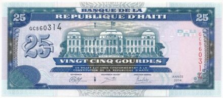 Haiti 2014. 25G 'GC560314' T:I Haiti 2014. 25 Gourdes 'GC560314' C:UNC Krause P#266e
