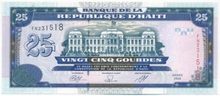 Haiti 2009. 25G 'FN231518' T:I Haiti 2009. 25 Gourdes 'FN231518' C:UNC Krause P#266d