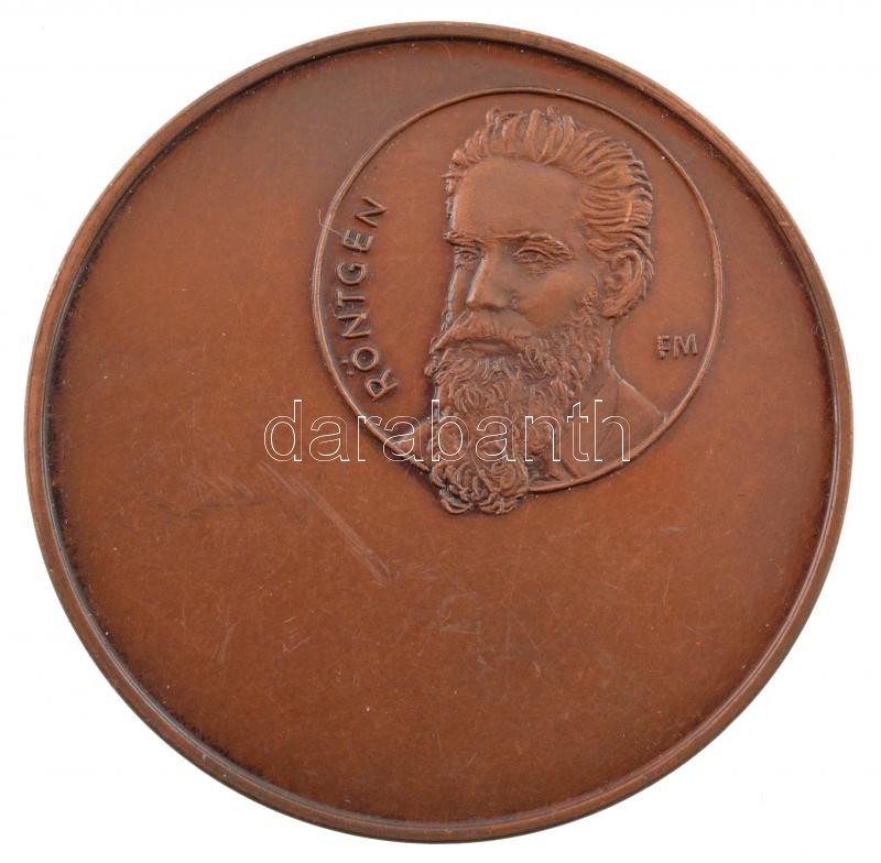 Fritz Mihály (1947-) 1975. 'Röntgen / Pro Radiologia Hungarica' kétoldalas bronz emlékérem (42,5mm) T:1- - Image 2