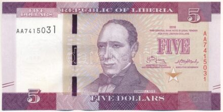 Libéria 2016. 5$ T:I Liberia 2016. 5 Dollars C:UNC Krause P#31