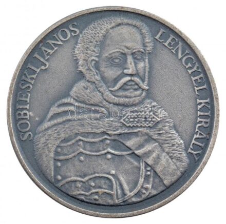 1983. 'Sobieski János lengyel király / Szécsény visszafoglalása emlékére 1683-1983' kétoldalas ezüstpatinázott bronz emlékérem (42,5mm) T:1-