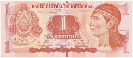Honduras 2014. 1L T:I Honduras 2014. 1 Lempira C:UNC Krause P#96b