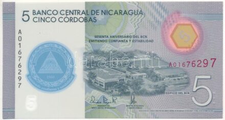 Nicaragua 2020. 5C 'Nicaragua Központi Bankjának 60. évfordulója' emlékkiadás T:I Nicaragua 2020. 5 Córdobas '60 Years of the Central Bank of Nicaragua' commemorative issue C:UNC Krause P#219a