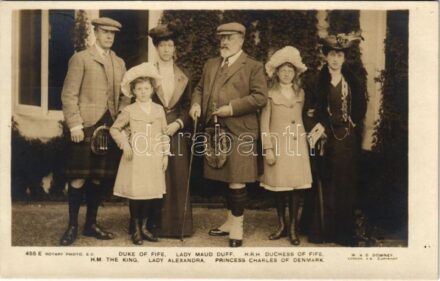 Duke of Fife, Lady Maud Duff, H.R.H. Duchess of Fife, H.M. The King, Lady Alexandra, Princess Charles of Denmark