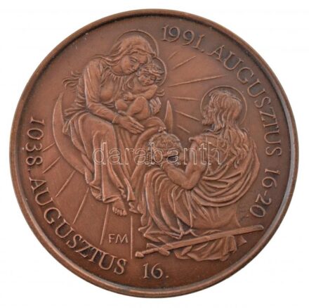 Fritz Mihály (1947-) 1991. 'II. János Pál Pápa Budapesten 1991. Augusztus 16-20' kétoldalas bronz emlékérem (42,5mm) T:1-