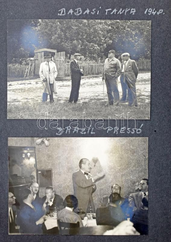 cca 1934-1950 Dinnyés Lajos (1901-1961) kisgazda politikus, miniszterelnök fotóalbuma, benne életképek, Balaton, Dabas, Brazil Pressó, Fészek Klub, motorcsónak versenyek, bulgáriai látogatás fotói, moszkvai látogatás fotói, 1 orosz - Image 3
