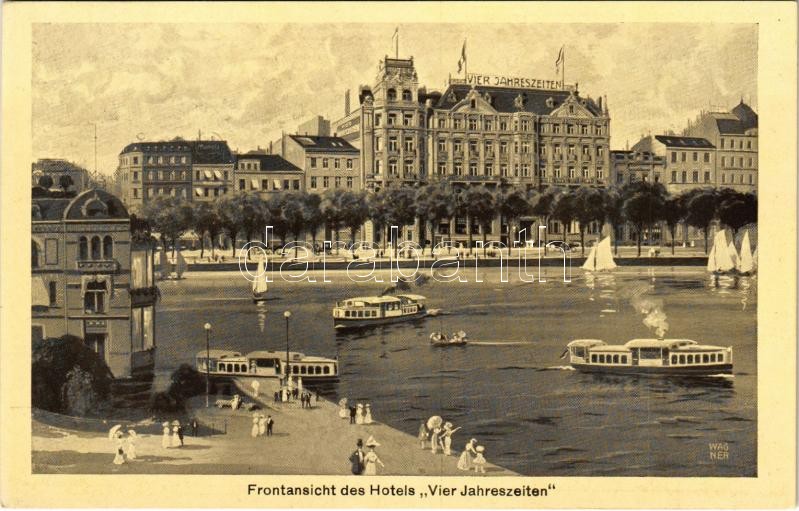 Hamburg, Frontansicht des Hotels 'Vier Jahreszeiten'