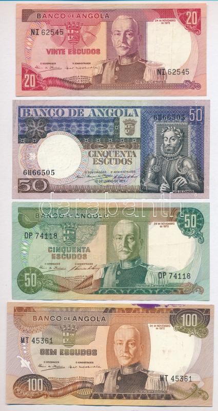Angola 1970-1973. 20E-1000E (7xklf) T:III Angola 1970-1973. 20 Escudos - 1000 Escudos (7xdiff) C:F