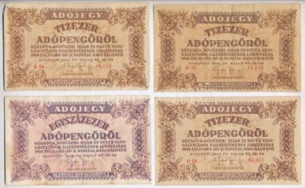 1946. 10.000AP (3x) + 100.000AP (2x) + 500.000AP + 10.000.000AP + 100.000.000AP T:III,III- kis szakadás, folt