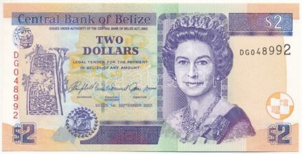 Belize 2007. 2$ T:I Belize 2007. 2 Dollars C:UNC Krause P#66