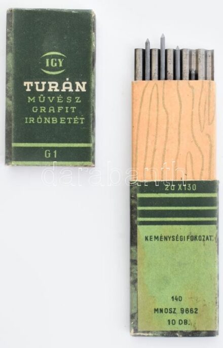 Turán grafit irónbetét eredeti dobozában, részleges tartalommal