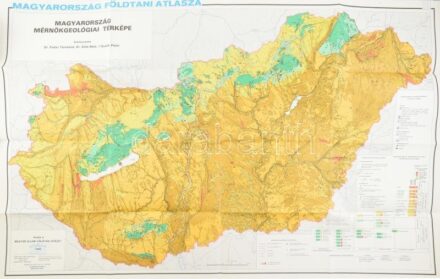 1986 Magyarország mérnökgeológiai térképe, Magyar Földtani Intézet, 70×106 cm