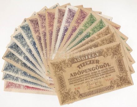 1946. 10.000AP-1.000.000AP (18db) T:II-III-