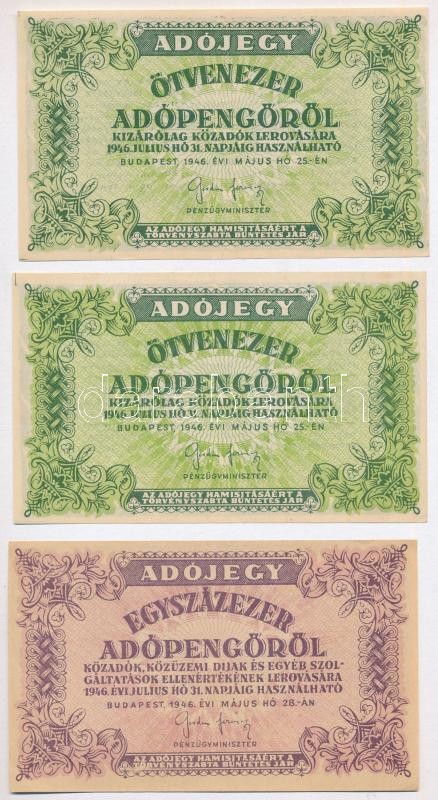 1946. 50.000AP-500.000AP (6db) T:I--III szép papír