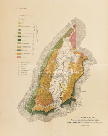 1878 Zsibó környékének (Szilágy m.) geológiai térképe, 1:75 000, Kogutowicz és Társa Magy. földrajzi Intézete, 52×38 cm