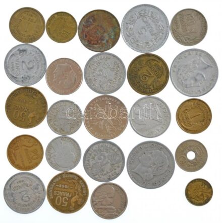 Franciaország 1919-1994. 10c-100Fr (24db) T:2-3 France 1919-1994. 10 Centimes - 100 Francs (24pcs) C:XF-F