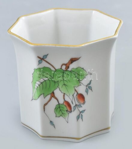 Herendi hecsedli mintás cigaretta tartó, kézzel festett porcelán, jelzett, kopásnyomokkal, m:6cm