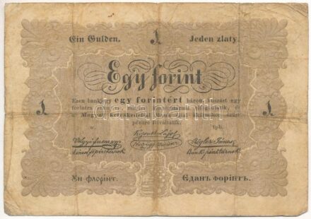 1848. 1Ft 'Kossuth bankó' 'W tph' T:III- folt, kis anyaghiány, firka Adamo G104