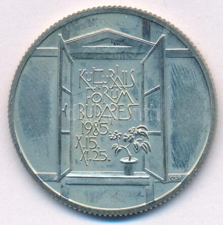 1985. 100Ft Cu-Ni 'Kulturális Fórum' T:BU kis patina Adamo EM88