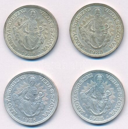 1938. 2P Ag 'Madonna' (4x) T:1-,2 Adamo P7
