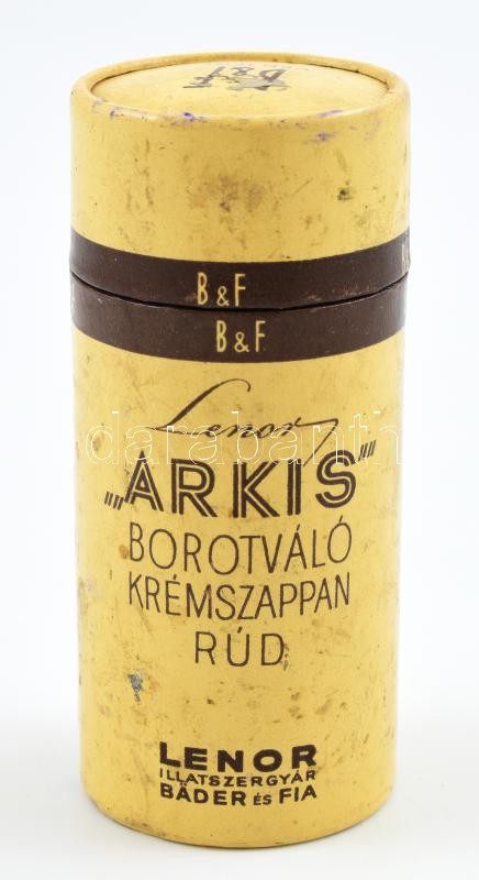Lenor 'Arkis' borotváló krémszappan rúd, Lenor Illatszergyár Bäder és Fia, dobozában, leírással, h: 9 cm