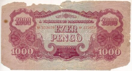 1944. 1000P 'A Vörös Hadsereg Parancsnoksága' 'TP 273679' T:IV anyaghiány Adamo P48