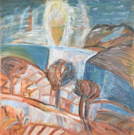 Egry József jelzéssel: Balaton, olaj, farost, 96x93cm