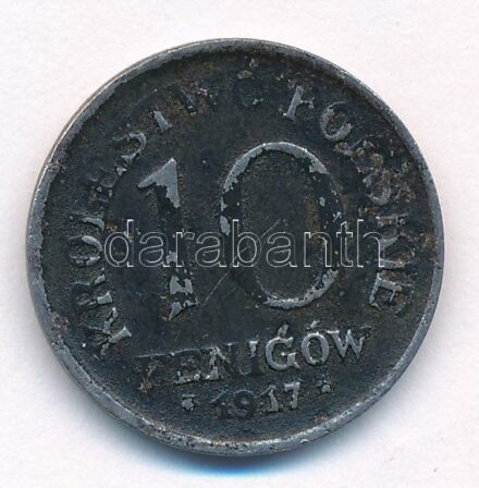 Lengyelország / Német megszállás 1917FF 10f Fe T:3 Poland / German Occupation 1917FF 10 Fenigow Fe C:F Krause Y#6