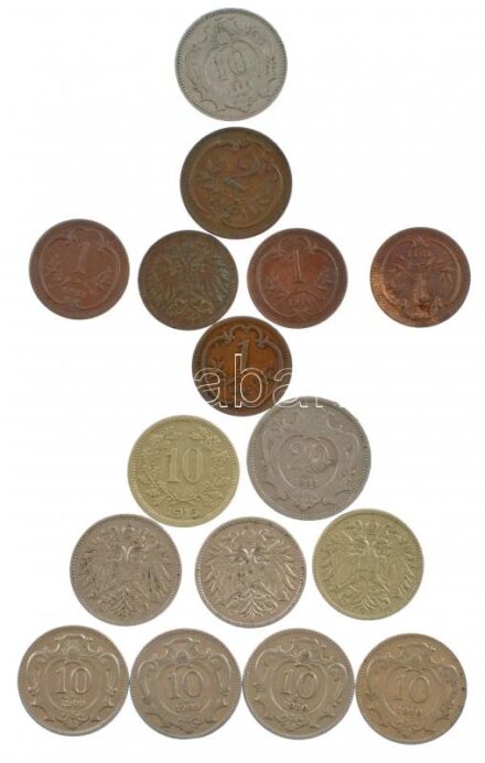 Ausztria 1893-1916. 1h-20h (16db, 13xklf) T:1--3 Austria 1893-1916. 1 Heller - 20 Heller (16pcs, 13xdiff) C:AU-F