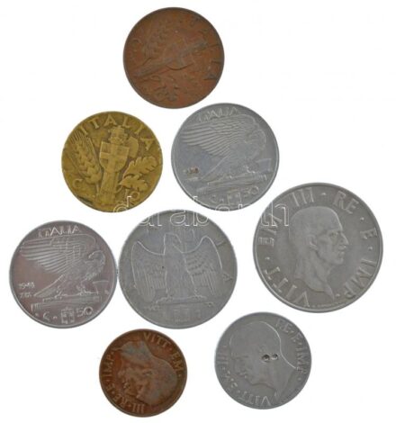 Olaszország 1937-1942. 5c-2L (8xklf) T:1--3 Italy 1937-1942. 5 Centesimi - 2 Lire (8xdiff) C:AU-F