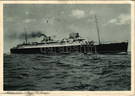 1932 Norddeutscher Lloyd D. 'Europa' Vierschrauben-Turbinen-Schnelldampfer (ázott sarkak / wet corners)