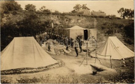 Cserkésztábor / Hungarian boy scout camp with tents. photo