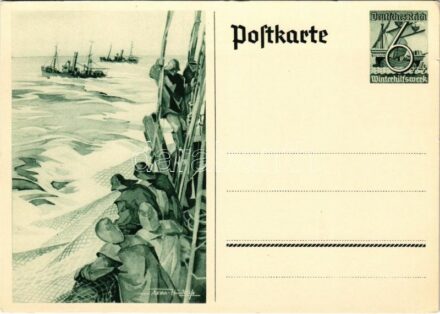 1938 Winterhilfswerk (WHW) / 'Winter Relief of the German People' NSDAP Nazi Party propaganda, working class, swastika; 6+4 Ga. s: Axster-Heudtlaß (apró szakadás / tiny tear)
