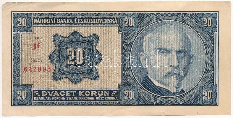 Csehszlovákia 1926. 20K 'Jf 647995' T:III Czechoslovakia 1926. 20 Korun 'Jf 647995' C:F Krause P#21