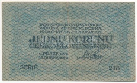 Csehszlovákia 1919. 1K T:III Czechoslovakia 1919. 1 Koruna C:F Krause 6.a